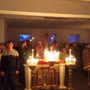Читання Великого покаянного канону преподобного Андрія Критського у тимчасовому Свято-Іллінському храмі м. Каменя-Каширського